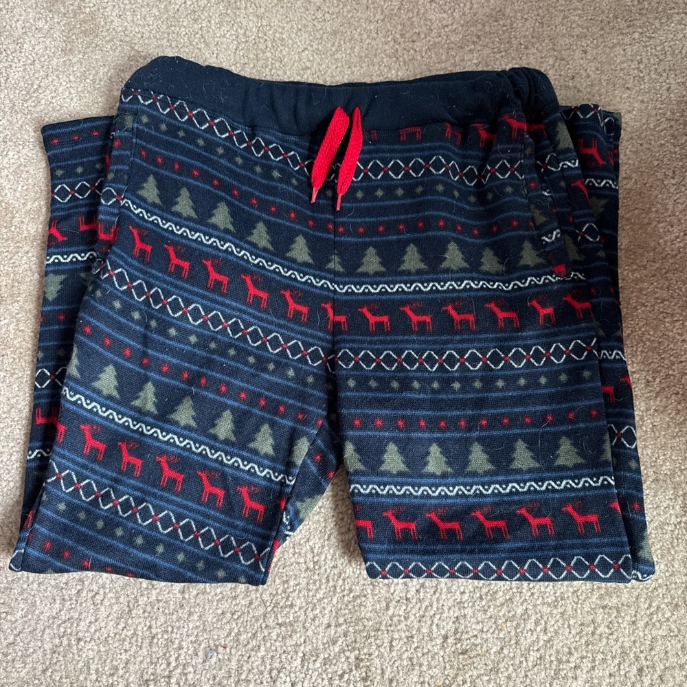 George Holiday Patterned Pj fleece pants- Navy and Red